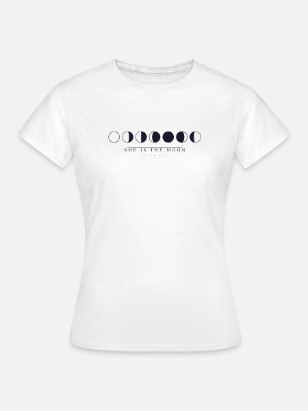 She is the moon - Frauen T-Shirt - Weiß