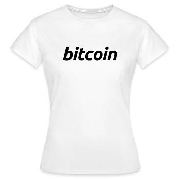 Art de mots Bitcoin : Conception de fautes de frappe FinTech - T-shirt Femme - blanc - Devant - AI Model Female 172 dark (172cm)