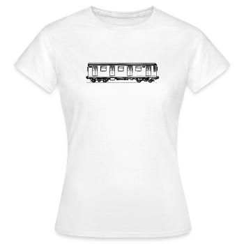 Blank Subway Car Graffiti - Illustration - Women's T-Shirt - white - Front - AI Model Female 172 dark (172cm)