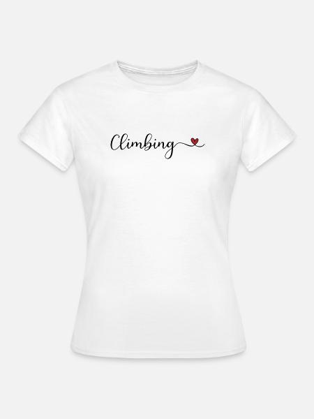 Mit Herz klettern - Frauen T-Shirt - Weiß