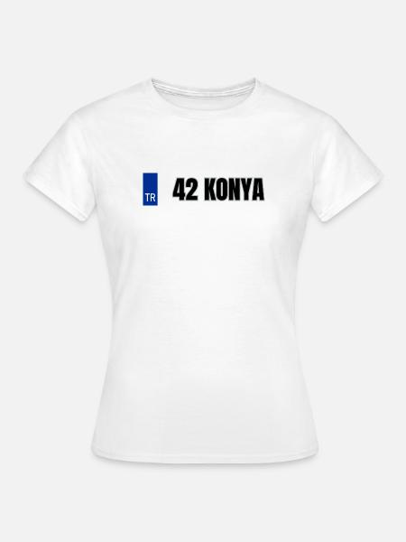 42 Konya Kennzeichen | Türkisches Kennzeichen - Frauen T-Shirt - Weiß
