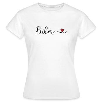 Motard avec du cœur - T-shirt Femme - blanc - Devant - AI Model Female 172 dark (172cm)