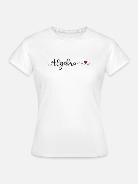 Algebra Schriftzug mit Herz - Frauen T-Shirt - Weiß