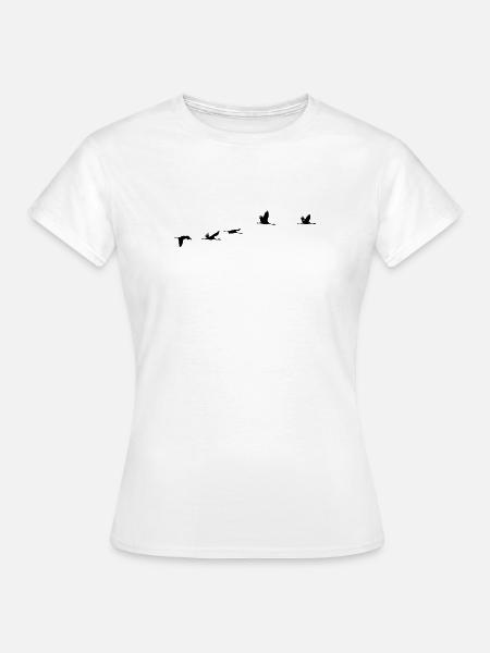Zugvögel Kranich Vogel - Frauen T-Shirt - Weiß