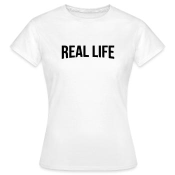 Real Life Streaming Parodie Statement Shirt - Frauen T-Shirt - Weiß - Vorne - AI Model Female 172 dark (172cm)