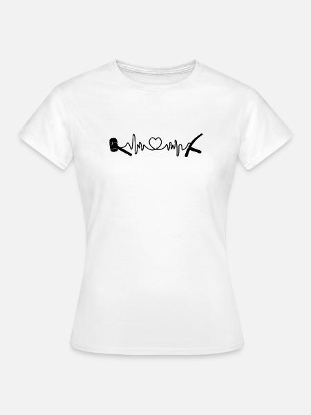Pflaster-Cardio-Hartschlag - Frauen T-Shirt - Weiß