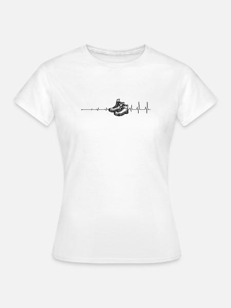 Heartbeat Wanderschuhe - Frauen T-Shirt - Weiß