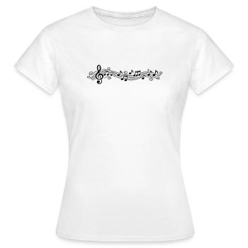 Notes musicales Clés de mélodie - T-shirt Femme - blanc - Devant - AI Model Female 172 dark (172cm)