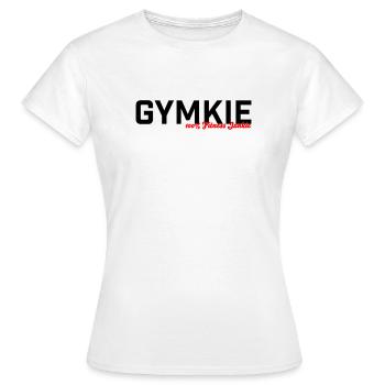 Gymkie Fitness Junkie Gym Sport Shirt - T-shirt Femme - blanc - Devant - AI Model Female 172 dark (172cm)