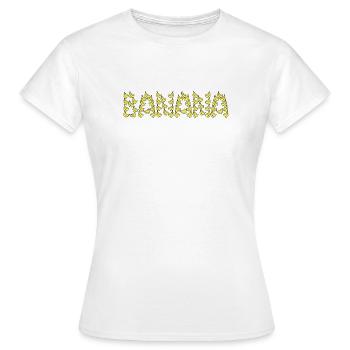 Typographie banane cartoon - T-shirt Femme - blanc - Devant - AI Model Female 172 dark (172cm)
