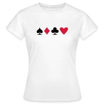 Poker Suit - Women's T-Shirt - white - Front - AI Model Female 172 dark (172cm)