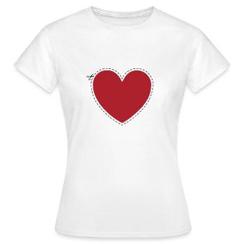 Herz zum Ausschneiden - Frauen T-Shirt - Weiß - Vorne - AI Model Female 172 dark (172cm)
