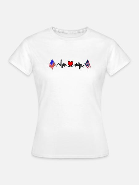 Cardio-Herz mit USA-Flagge und Ohio-Flagge - Frauen T-Shirt - Weiß