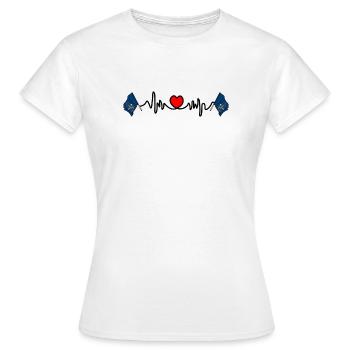 Fréquence cardiaque cardio pour le Dakota du Nord - T-shirt Femme - blanc - Devant - AI Model Female 172 dark (172cm)
