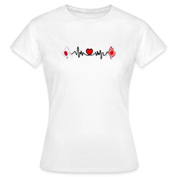 Fréquence cardiaque avec le Japon et le soleil levant - T-shirt Femme - blanc - Devant - AI Model Female 172 dark (172cm)