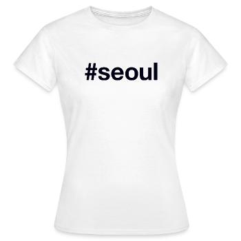 SEOUL Hashtag - T-shirt Femme - blanc - Devant - AI Model Female 172 dark (172cm)