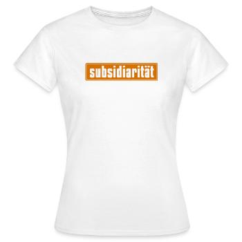 Abstrakte Farbexplosion auf Leinwand - Frauen T-Shirt - Weiß - Vorne - AI Model Female 172 dark (172cm)