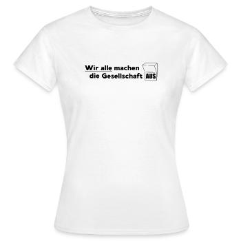 Die Gesellschaft - Frauen T-Shirt - Weiß - Vorne - AI Model Female 172 dark (172cm)