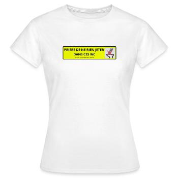 WC - T-shirt Femme - blanc - Devant - AI Model Female 172 dark (172cm)