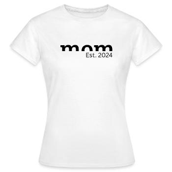 Mom Est. 2024 - Cadeau pour les futures mamans - T-shirt Femme - blanc - Devant - AI Model Female 172 dark (172cm)