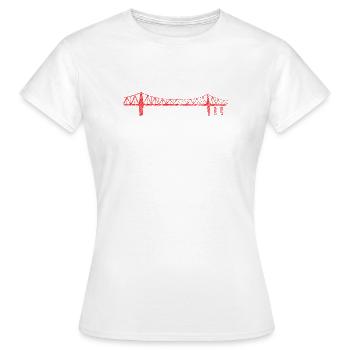 Rendsburger Hochbrücke Scribble Design – RD Skylin - Frauen T-Shirt - Weiß - Vorne - AI Model Female 172 dark (172cm)