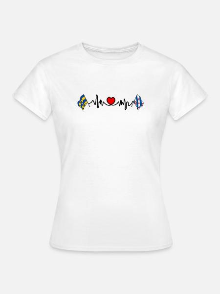 Ameland & Friesland Herzschlag - Frauen T-Shirt - Weiß