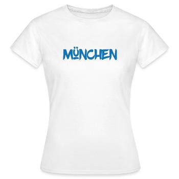 München - Bayern - Isar - Frauenkirche - Prater - Frauen T-Shirt - Weiß - Vorne - AI Model Female 172 dark (172cm)