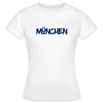 München - Bayern - Isar - Frauenkirche - Prater - Frauen T-Shirt - Weiß - Vorne - AI Model Female 172 dark (172cm)