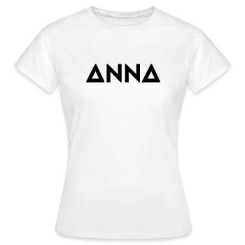 Prénom Anna - T-shirt Femme - blanc - Devant - AI Model Female 172 dark (172cm)