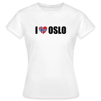 J’adore Oslo, Norvège - T-shirt Femme - blanc - Devant - AI Model Female 172 dark (172cm)