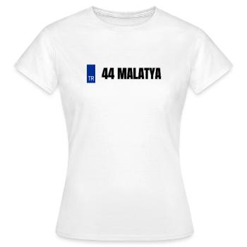 44 Malatya Kennzeichen | Türkisches Kennzeichen - Frauen T-Shirt - Weiß - Vorne - AI Model Female 172 dark (172cm)