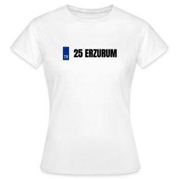 25 Erzurum Kennzeichen | Türkisches Kennzeichen - Frauen T-Shirt - Weiß - Vorne - AI Model Female 172 dark (172cm)