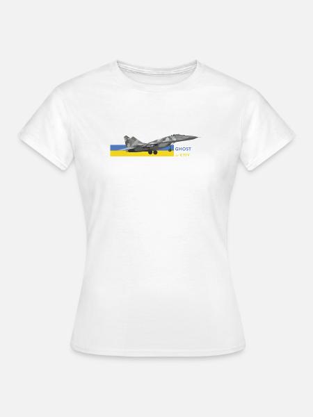 UKRAINE: Geist von Kiew Kampfjet - Frauen T-Shirt - Weiß