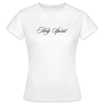 Esprit Saint, Esprit Cursive, Calligraphie - T-shirt Femme - blanc - Devant - AI Model Female 172 dark (172cm)