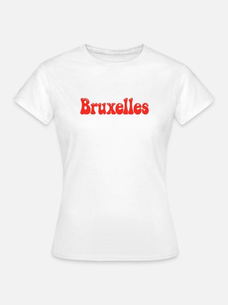 Brüssel in roten Blasen - Frauen T-Shirt - Weiß
