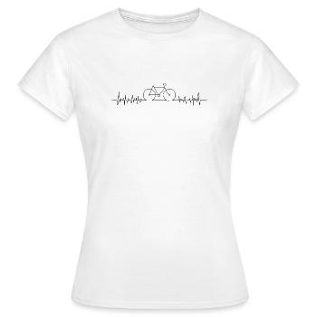 Herzschlag-Fahrrad - Frauen T-Shirt - Weiß - Vorne - AI Model Female 172 dark (172cm)