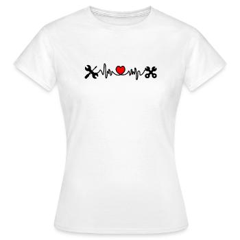 Werkzeuge mit Herzkardiogramm - Frauen T-Shirt - Weiß - Vorne - AI Model Female 172 dark (172cm)