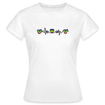 Homo Herzschlag Cardio - Frauen T-Shirt - Weiß - Vorne - AI Model Female 172 dark (172cm)