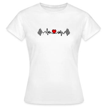 Fréquence cardiaque départ arrivée drapeau cardio pour la course - T-shirt Femme - blanc - Devant - AI Model Female 172 dark (172cm)