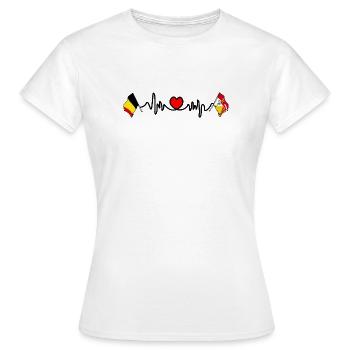 Cardio coeur Drapeau Belgique et drapeau Liège - T-shirt Femme - blanc - Devant - AI Model Female 172 dark (172cm)