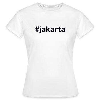 Jakarta Indonésie Hashtag - T-shirt Femme - blanc - Devant - AI Model Female 172 dark (172cm)