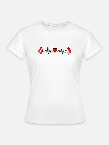 Vorarlberg-Flaggen mit Herzschlag - Frauen T-Shirt - Weiß