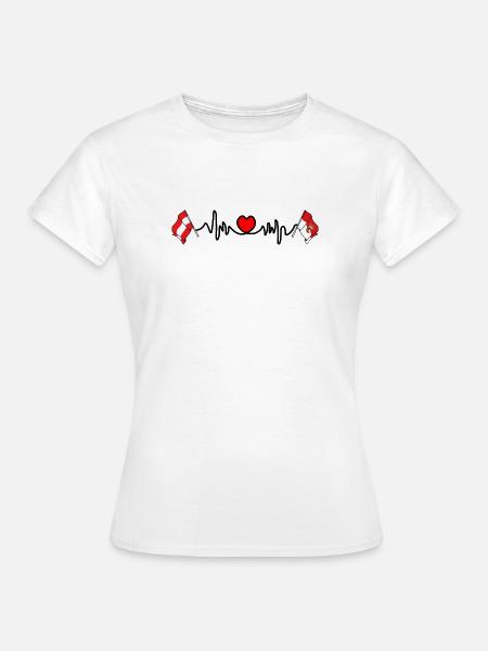 Salzburger Flaggenherzschlag - Frauen T-Shirt - Weiß