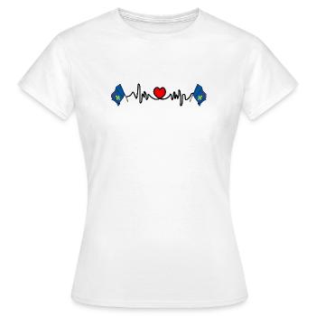 Design – Provence Flag with Heartbeat - Women's T-Shirt - white - Front - AI Model Female 172 dark (172cm)