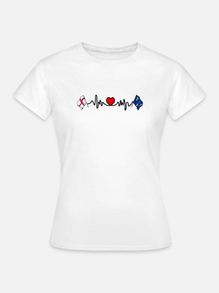 Cheshire & England Herzschlag - Frauen T-Shirt - Weiß