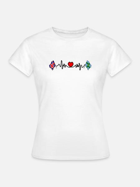 Derbyshire & UK Heartbeat - Frauen T-Shirt - Weiß