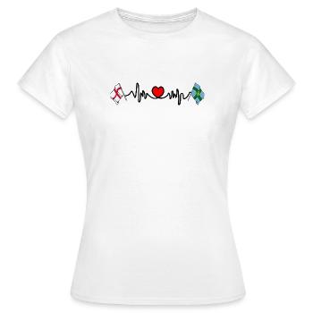 Derbyshire & England Heart - Frauen T-Shirt - Weiß - Vorne - AI Model Female 172 dark (172cm)
