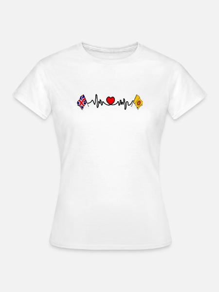 Herzfrequenz in Lancashire und Großbritannien - Frauen T-Shirt - Weiß