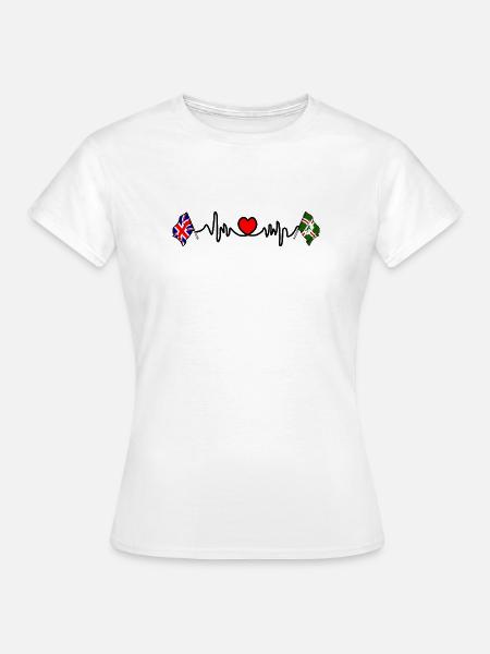 Nottinghamshire & UK Heartbeat - Frauen T-Shirt - Weiß