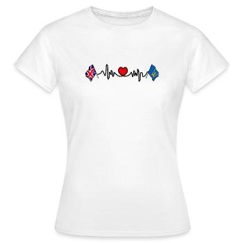 Suffolk & Great Britain Heartbeat - Frauen T-Shirt - Weiß - Vorne - AI Model Female 172 dark (172cm)